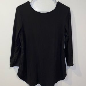3/4 sleeve black Criss cross back shirt